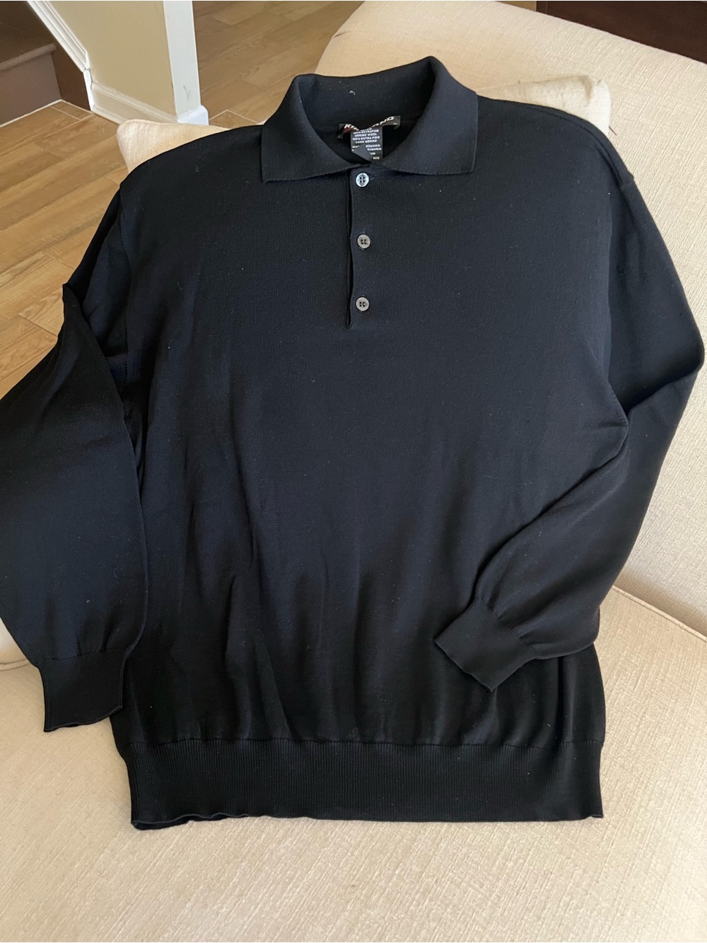 Kirkland Signature Men's Merino Wool Long Sleeves Polo Size XL Like New